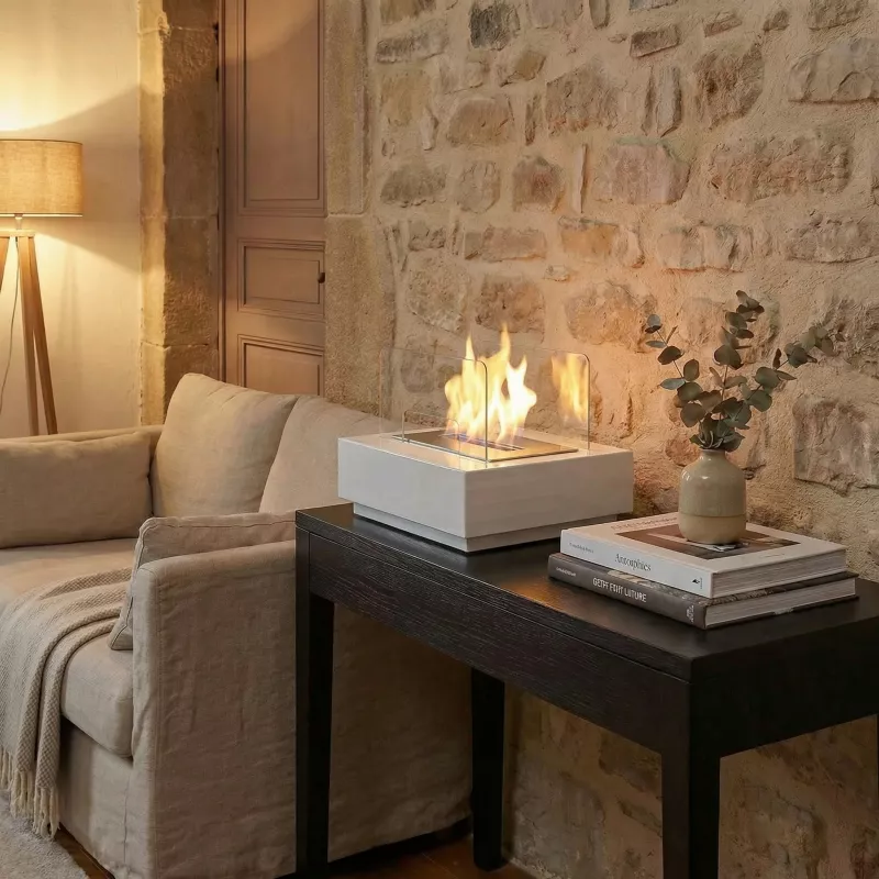 Chimenea de bioetanol de pie Stella Color Blanco