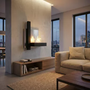 Cheminée murale éthanol Melrose : Wikao