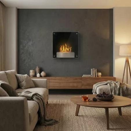 Squarebox ethanol wandverwarming Kleur Zwart