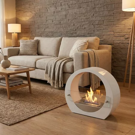 Manhattan staande ethanol haard, 2.7kw Kleur Wit