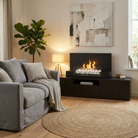 Hybrid wall/floor, ethanol 4kW Colour Black