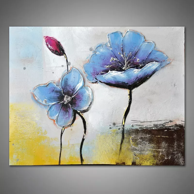 Moderne Komposition mit Blumen, quadratisches Bild