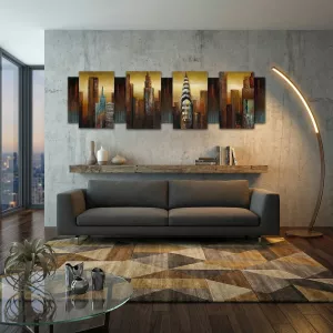 Pintura en relieve Nueva York, 170x50x7 cm