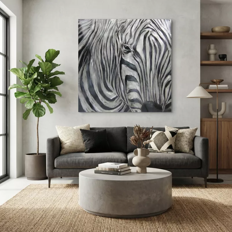 Tableau zèbre, 100 x 100 cm