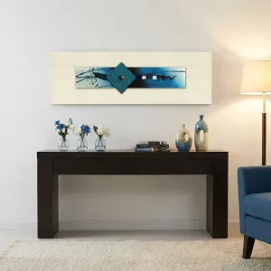 Quadro in vetro blu, 120 x 40 x 7 cm