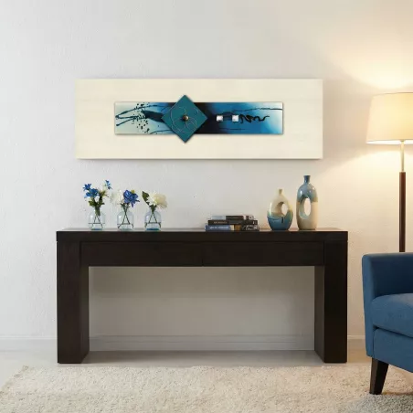 Blaues Glasbild, 120 x 40 x 7 cm