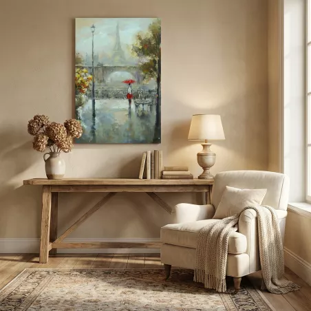 Pintura parisiense, vista de um passeio em Paris : Wikao