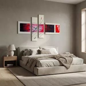 Modern kvadriptyk, abstrakt målning med 4 paneler