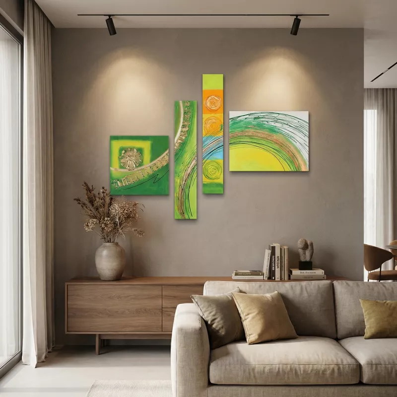 Quadriptych kontrast og farver