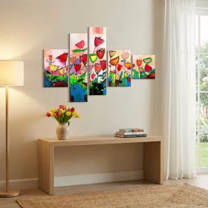 fleur de champs polyptych, cuadro dormitorio infantil