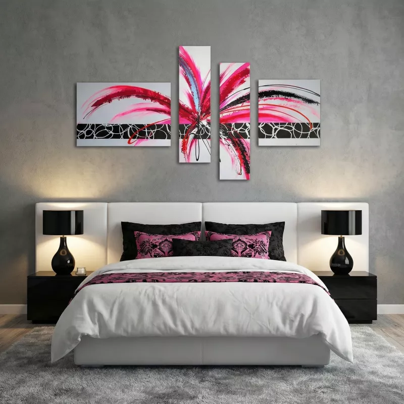 Quadrittico festivo, pittura di colore e movimento