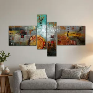 Piktogram quadriptych, 4 hængende paneler