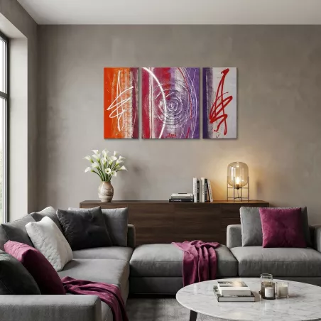 Triptyque asiatique, panneau japonais.