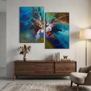 Diptyque bleu 50x70 cm