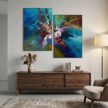 Dittico blu 50x70 cm