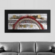 Tableau abstrait arche rouge