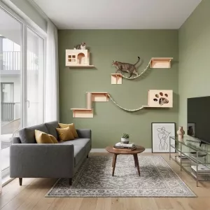 Wall-mounted cat tree