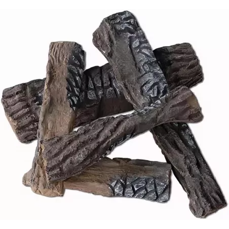 Set of 5 logs for an ethanol fireplace