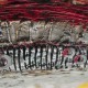 Tableau abstrait arche rouge