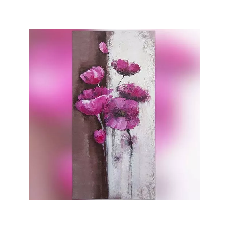 Peinture de roses sur tableau vertical, tableau fleuri