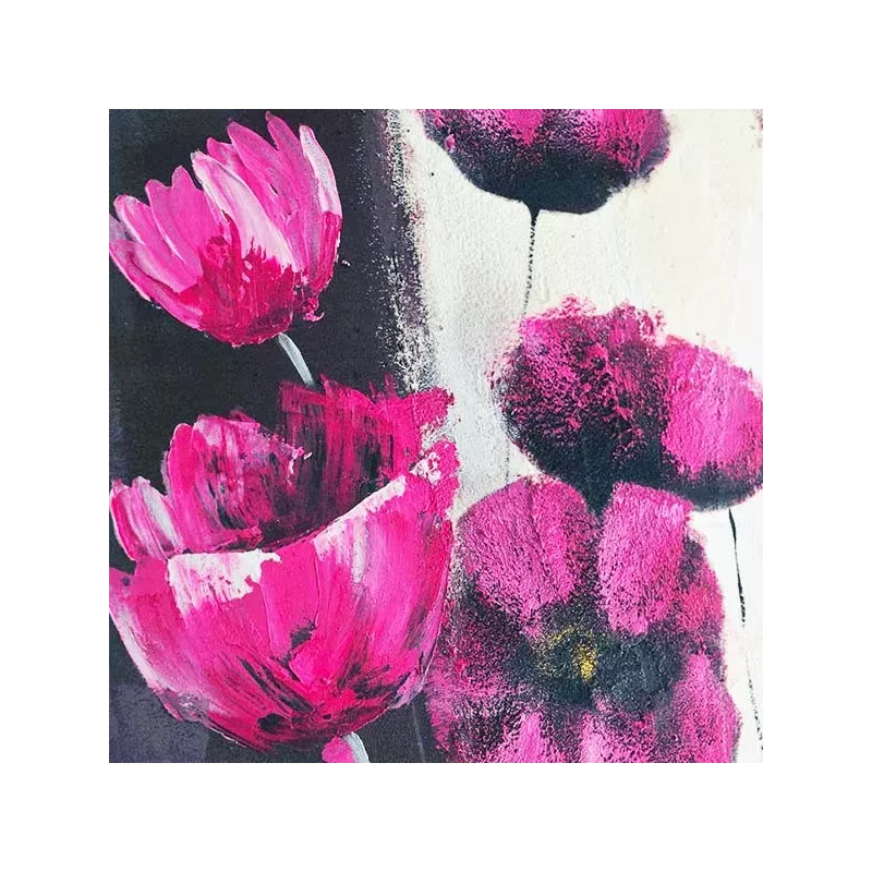 Maleri af roser på et lodret bræt, blomstermaleri