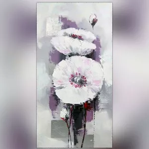 Peinture fleur blanche, étude botanique