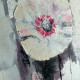Toile fleur blanche style renoncule