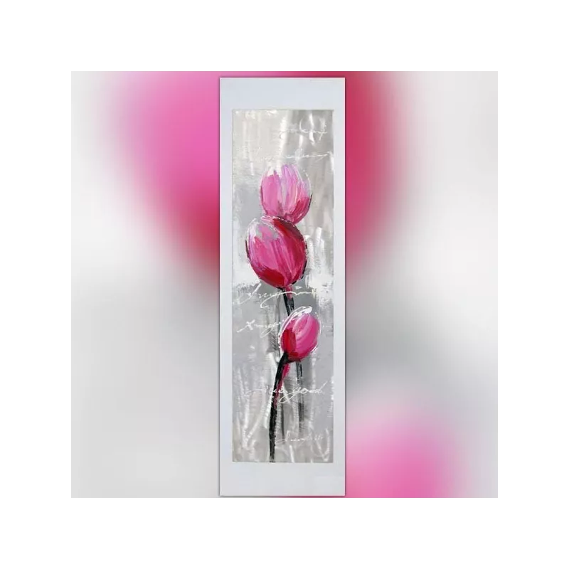 Peinture de fleur sur feuille alu, 40 x 120 cm : WIkao