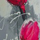 Peinture de fleur rose sur feuille d'aluminium