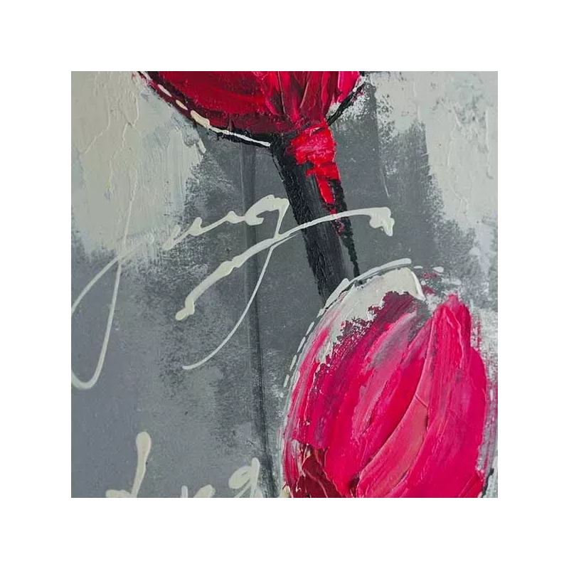 Peinture de fleur sur feuille alu, 40 x 120 cm : WIkao