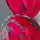 Peinture de fleur rose sur feuille d'aluminium