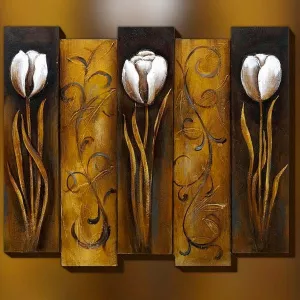 Tableau de fleur, peinture 3D à motif floral : WIkao