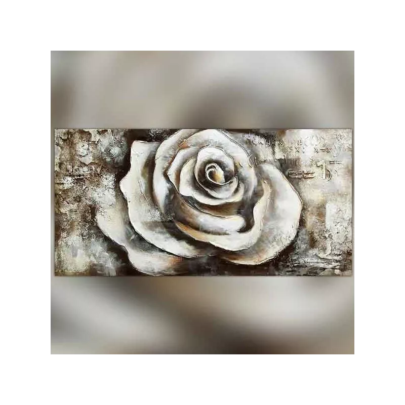 Tableau bouton de rose sur fond texturé, 120x60x4 cm