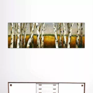 Tableau de nature, foret et champ de blé