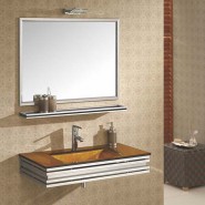 Ensemble mobilier de salle de bain en verre Polly