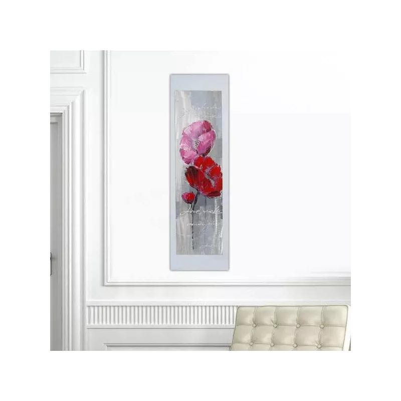 Tableau de fleur, peinture pour amoureux 40 x 120 cm