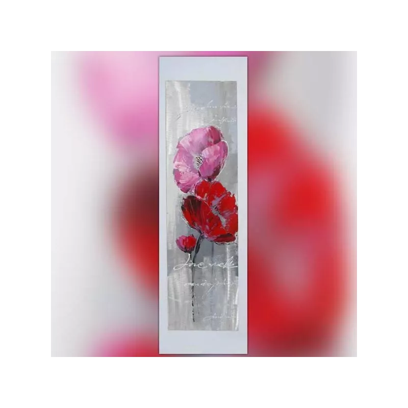 Tableau de fleur, peinture pour amoureux 40 x 120 cm