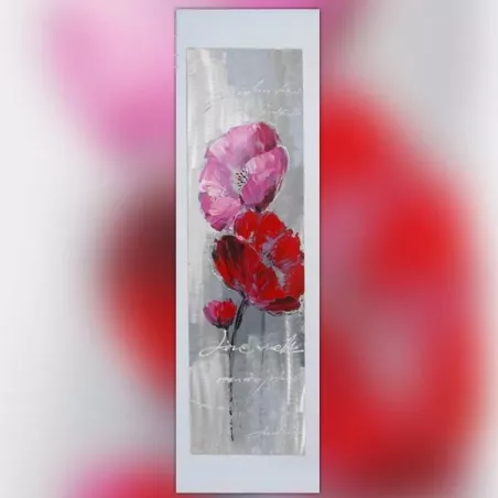 Tableau de fleur, peinture pour amoureux 40 x 120 cm