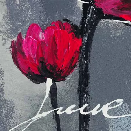 Tableau de fleur, peinture pour amoureux 40 x 120 cm