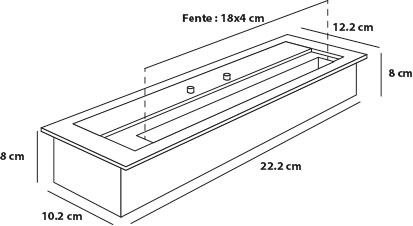 Dimrensions bruleur ethanol 1l5