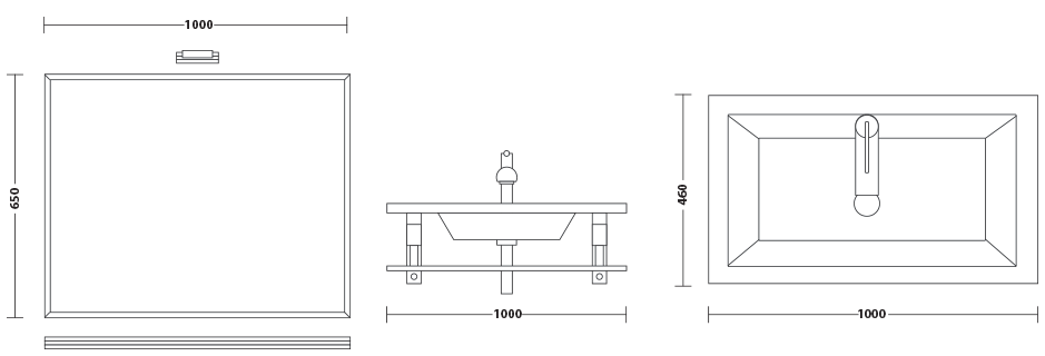 Dimensions lavabo verre Arpège