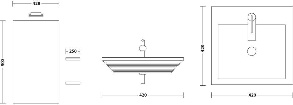 Dimensions lavabo verre bubble