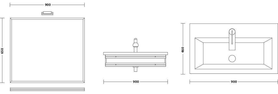 Dimensions lavabo verre Polly