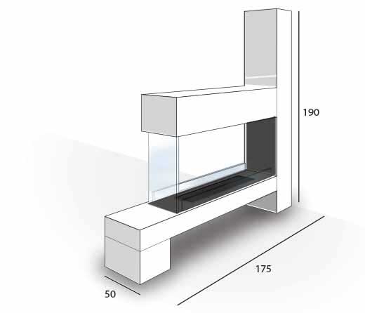 Dimensions cheminée éthanol Montecarle