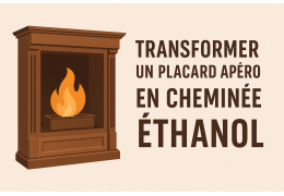 Transformer un placard apéro en cheminée éthanol