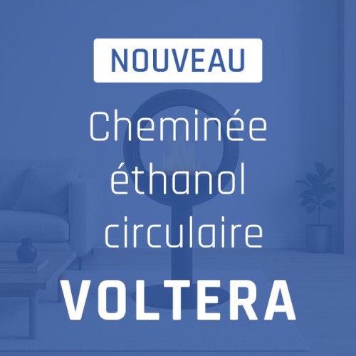 Cheminée éthanol design circulaire Voltera