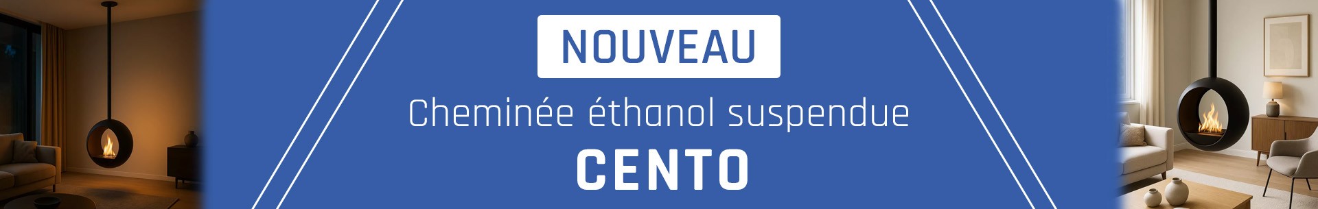 Cheminée éthanol suspendue CENTO