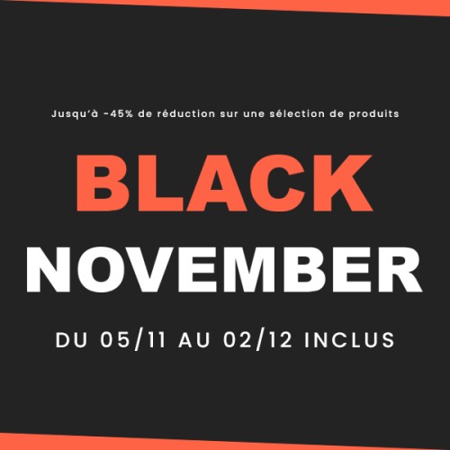 Black Friday ! Du 05/11 au 02/12 ! Jusqu'à -45% de réduction !